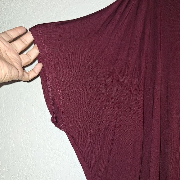 Adrienne Plum V-Neck Pocket T-shirt Size 1X - Picture 4 of 8